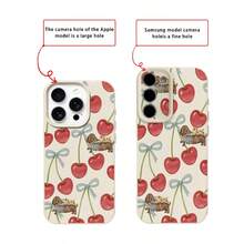 1pc TPU Material Cute Cherry Dog Pattern Phone Case Compatible With IPhone 17 Pro Max/17/16 Pro Max/15/13/12/11, S20 FE/A15/S24/A55, Redmi Note 11/Note 12/Note 13 Pro, Full Coverage Anti-Drop Soft Protective Phone Cover - White - View 7