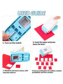 1" X 0.8" Rectangle Stamp Punch, Rectangular Lever Stamp Punch, Suitable For Paper Arts, Scrapbooking, DIY Card Making And Other Craft Supplies - Multicolor - View 4