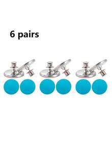 12pcs/6pcs/2pcs Magnetic Curtain Closures, Curtain Weighted Magnetic Clips With Nails, Multi-Use, Magnetic Curtain Clips, Keep Curtains Or Shower Curtains Tightly Against Wall, Prevent Blowing Away, Easy To Install Wall-Mounted Magnetic Clips, Suitable For Shower Curtains, Seams, Walls - Multicolor - View 15