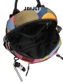 JNI JLI Multicolor Pattern Backpack Purse Women Stylish Handbag Cross Body Bag Travel Essential Casual Daily Use Bags Vintage Sling Bag Summer Fashion Handbags Mini Purses Practical Shoulder Bag Decorative Charm Backpack Ladies Daily Purse Versatile Crossbody Shoulder Bag Spacious Nylon Handbag Must-Have Outfit Accessory Everyday Use Fashion Purse Adjustable Strap Shoulder Bag - Blue - View 5