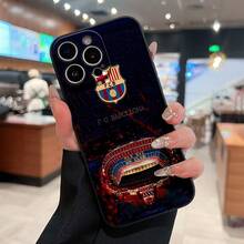 FC Barcelona Stadium Night View Phone Case Compatible With  12 13 14 15 Pro  14 Plus  15 16 Pro Max  17  17 Pro  17 Pro Max And  17 Air Made Of TPU Material Anti-Slip And Drop-Resistant With Classic Straight Edges And A Slightly Frosted Feel A Perfect Gift For Football Fans Family Friends And Loved Ones - màu đen - Xem 3