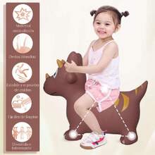 Unicornio Hinchable para Saltar Hinchable para Saltar, Inflables para Niños, Caballo Montable, Caballos de Juguete con Bomba, Juguetes para Niños 4-10 Años (Marrón - Triceratops),38969565 - Multicolor - Ver 5