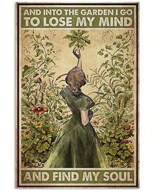Vintage Metal Tin Sign And Into The Garden I Go To Lose My Mind And Find My Soul Retro Tin Hippie Girl Poster Vintage Sign For H - 彩色 - 查看 8