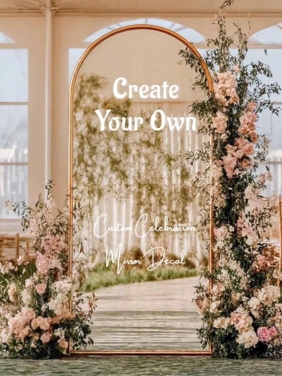 定制镜面贴纸婚礼座位表贴纸 - 婚礼标牌装饰 DIY 婚礼贴纸 - 镜面座位表贴纸 欢迎来到婚礼镜面贴纸 - 定制镜面字母贴纸 - 祝贺您新婚快乐 - 婚礼装饰/现代婚礼欢迎标牌/个性化新人姓名 - 彩色 - 查看 1