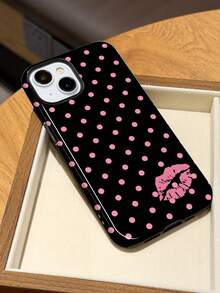 1 件装极简时尚波点唇印亮面二合一贴膜手机硬壳，兼容三星 11/12/13/14/15/16/17 Pro Max - 彩色 - 查看 4