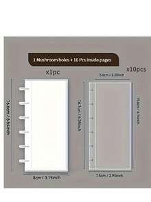 INS Minimalist Transparent Vertical Receipt Organizer Album, Mushroom Buckle Loose-Leaf Photo Album, Life Quadrants Autograph Card Holder - Multicolor - View 13