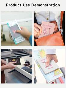 Customizable 26 Letter Name Passport Holder/Ticket Holder, With Buckle Design, Can Store Credit Cards And Business Cards, PU Leather Travel Document Card Holder, Ultra-Thin File Storage Pouch - Multicolor - View 8