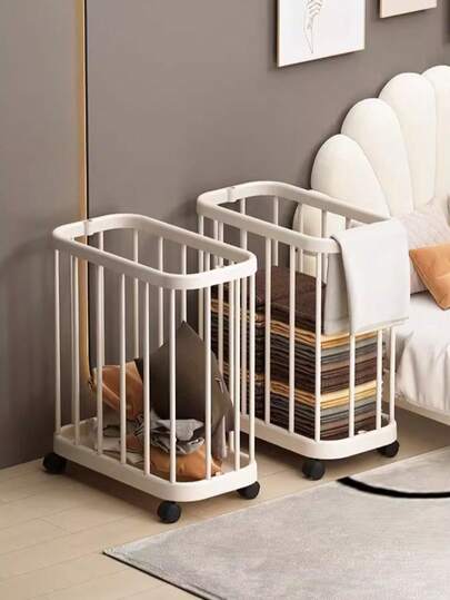 1个优质滚动洗衣篮，大容量存储空间，适用于家居装饰、浴室、卧室、玩具、衣物和多用途收纳，可用作洗衣袋或洗衣篮。