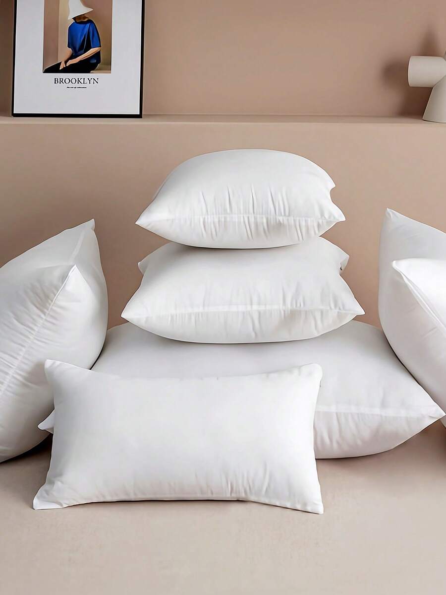 1pc High-Density Support Throw Pillow Insert, Premium Multi-Season & Multi-Scene Use For Sofa, Bed, Car Seat, Decorative Cushion Insert, Suitable For Living Room, Bedroom Headboard, Car Seat, Valentine's Day Decor - White - View 1