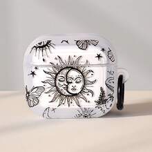 1个斋月日月图案 Pro 3保护套，适用于 Pro 2/3、3无线蓝牙4/3耳机，柔软耳机套 - 黑與白 - 查看 2