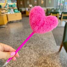 4/2pcs/1pc Heart & Rainbow Ballpoint Pens, Fluffy Pens, Suitable For Valentine's Day Gifts, Cute Gift Pens, Writing, Back To School, Gifts, Plush Ball Pens - Multicolor - View 6