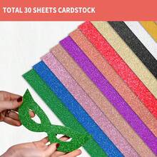 60 Sheets Glitter Cardstock 8.5 X 11 Inches, 230gsm Premium Sparkling Card Stock Paper 12 Colors For Card MaFKing Wedding Birthday Craft Party Decor Schoolsss Student Supplies (Assorted Colors) - 顏色多樣 - 查看 4