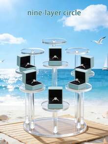 7-Tier Acrylic Display Rack - Suitable For Figurines, Collectibles And Jewelry - Multifunctional Storage Rack For Toys, Dolls And Accessories - Weather-Resistant Surface Storage - Black And Transparent - Multicolor - View 9