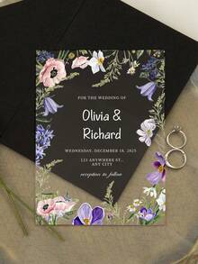 Elegant transparent akrylbröllopsinbjudningskort, blommig akvarelldesign - Anpassningsbar bruddusch-/trädgårdsbröllopsinbjudan. Unik blommig akrylbröllopsinbjudan - Transparent bruddusch-/trädgårdsbröllopsfestinbjudningskort, anpassningsbara bröllopstillbehör - Multifärgad - Visa 48