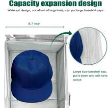 2 PCS/1 PCS Extra Large Baseball Hat Organizer, Stackable Hat Storage For Baseball Caps, Holds Up To 24 Caps Hat Organizer For Closet, Sturdy Snapback Boxes For Men With Cardboard - 透明色 - 查看 8