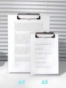 1pc A4/A5 Transparent Clipboard, Portable Writing Board, Antislip File Hardboard Paper Holder, Durable Stylish Clipboards With Low Profile Clip. Perfect For Home, Office, Drawing, Nursing, Restaurant Menu, Bills & Study - Transparent - View 1