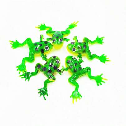 10pcs Green Floating Fishing Soft Silicone Frog Lures, Yellow Belly Lures For Bass, Perch, Carp Fishing Tackle Accessories