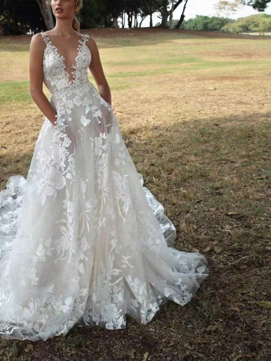 Lace Trim Babydoll Wedding Dress | White Sexy Mini Bridesmaid Gown | Short Princess Bridal Party Dress - trắng - Xem 1