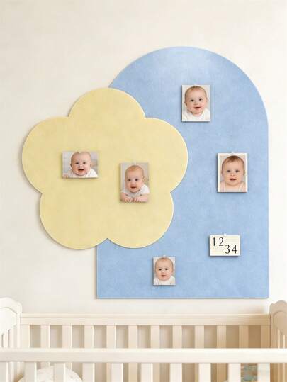 1pc Large Self-Adhesive Felt Board - Floral Oval Photo Wall Board With Display Surface, Suitable For DIY Crafts, Photo Collage, Jewelry & Key Storage - Modern Geometric Decor, Applicable For Home, Birthday, Birthday Gift, Personalized Stickers, Wall Decoration