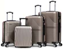 R.Leone Valigia da 1 Fino a Set 4 Trolley Rigido grande, medio, bagaglio a mano 55x40x23 cm Wizz, ITA Airways e bagaglio 45x36x20 cm in ABS 8005 - Blu - Visualizzare 14