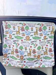 1pc Cartoon Bear & Dinosaur Pattern Baby Car Seat Sun Shade - Suction Cup Car Side Window Sunshade, Provides Privacy And Blocks Sunlight - Multicolor - View 4