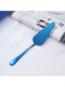 1pc Stainless Steel Baking Spatula, Triangular Cheese Knife, Pie Server Blade, Serrated Edge Baking Tool Cake Slicer, Cake Icing Spatula, Suitable For Kitchen, Restaurant, Party, Dishwasher - Multicolor - View 12