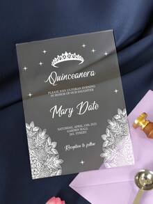 Versatile Acrylic Invitation Cards, Minimalist & Versatile, Suitable For Baby Shower, Housewarming, Birthday, Party, Engagement, Customizable High-Quality Design - Multicolor - View 10