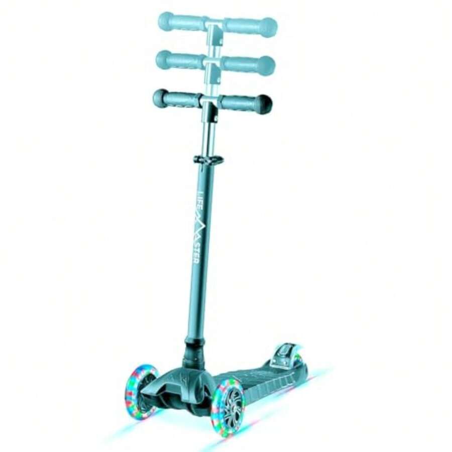 Scooter and Toddler 3 Wheel Kick Scooter LED Wheel Lights Illuminate When Rolling Adjustable Handlebar Indoor and Outdoor - by Lifemaster - 223250314 - Ver 1