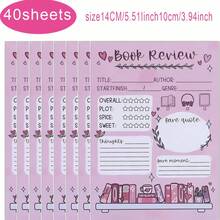 1/2/8本装书评便签本，5.5 x 3.9英寸，自粘式小记事本，阅读笔记用品，每本40页 - 彩色 - 查看 9