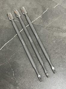 3pcs Metal Silver Cuticle Pusher And Remover, Nail Clipper/Cutter/Stainless Steel Gel Scraper Tools, Nail Polish Remover/Stripper, Salon Manicure Pedicure Cleaner For Fingernails And Toenails, Double-Ended Design - Silver - View 12