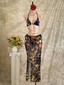 Bộ bikini 3 mảnh buộc dây phía trước mới năm 2026 dành cho nữ | Thời trang, gợi cảm, quyến rũ, thanh lịch - Cần thiết cho kỳ nghỉ hè ở bãi biển. - Nhiều màu - Xem 5