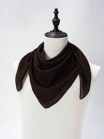 1개 플레인 색상 캐주얼 우븐 스퀘어 스카프, 70x70cm