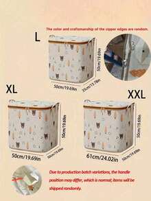 Caixa organizadora dobrável de grande capacidade com alças, design com estampa fofa que torna a organização da casa mais divertida, bolsa de armazenamento portátil reforçada para roupas de cama, organizador de guarda-roupa que economiza espaço, adequada para quarto, casa, dormitório, também pode ser usada como cesto de roupa suja ou para guardar brinquedos. - Multicolorido - Ver 8
