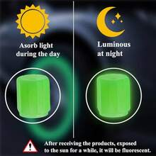 4/8PCS Fluorescent Tire Valve Stem Caps - Glow In The Dark Tire Valve Caps, Luminous Car Tire Air Cap Universal Fit For Cars, Trucks, Motorcycles, Bikes & Bicycles (Green) - 4pcs - View 4