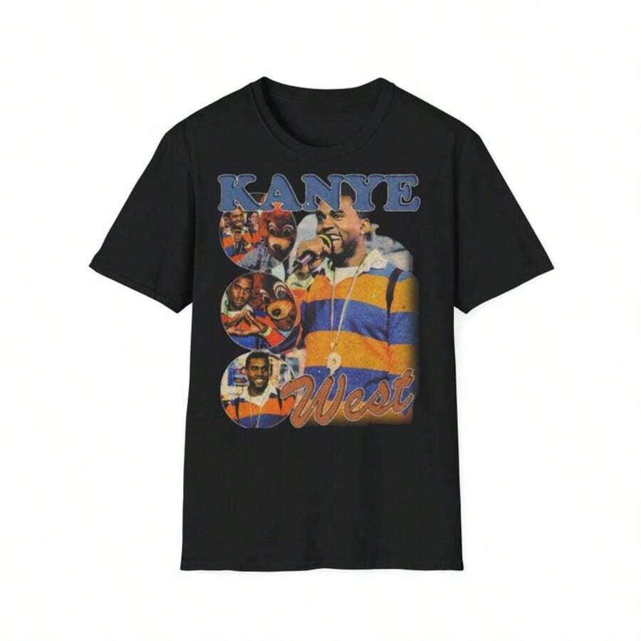 Kan Ye Rap Shirt _ Vintage Rap Tee _ Hip Hop Streetwear Graphic Shirt _ Unisex Merch Tee - màu đen - Xem 1