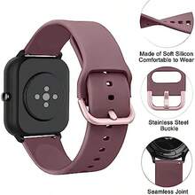 IEOVIEE Correa para Amazfit GTS y Bip - Pack de 3 Pulseras de Repuesto de Silicona Ajustable 20mm - Compatible con GTS 2 Mini/2/2e/3/4/4 Mini, Bip/Lite/U/U Pro/3/3 Pro - negro + morado ahumado + luz de estrella + 20 mm - Ver 4