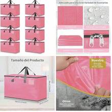 Cajas Mudanza, 8PCS Cajas de Almacenamiento, Bolsas de Mudanza de Gran Capacidad, Cajas para Mudanza con Asas Reforzadas y Bolsillo para Etiquetas, Plegable Organizador de Ropa para Mudanza(Negro) - negro1 - Ver 10
