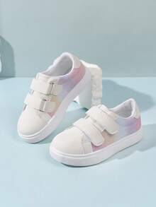 1 đôi giày thể thao nữ màu hồng ombre trang trí, màu trơn, kiểu dáng dễ thương. - Hồng - Xem 9