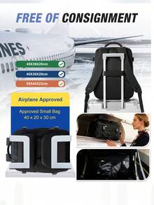 Mochilas para Laptop para Homens e Mulheres, Bolsas para Computador de 14 e 15,6 Polegadas, Mochilas de Viagem de Grande Capacidade, Mochilas Escolares para Meninos e Meninas Adequadas para Ensino Médio e Universitários, Mochilas Casuais para Ir e Vir, Mochilas de Embarque Portáteis, Mochilas Impermeáveis de Várias Camadas, Malas de Cabine Aprovadas pela Aviação, Mochilas Leves, Mochilas para Caminhada, Mochilas Antifurto de Mão para Mulheres, 40*30*20cm - Multicolorido - Visão 8