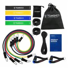 Juego De Bandas De Resistencia Para Ejercicio Tomshoo 17 Pcs - Azul - Ver 4