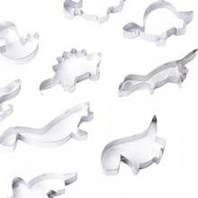 10pcs Dinosaur Shaped Cookie Cutter Set, Baking Mold Fruit & Vegetable Mold Baking Tools - Original Color Of Stainless Steel - View 2