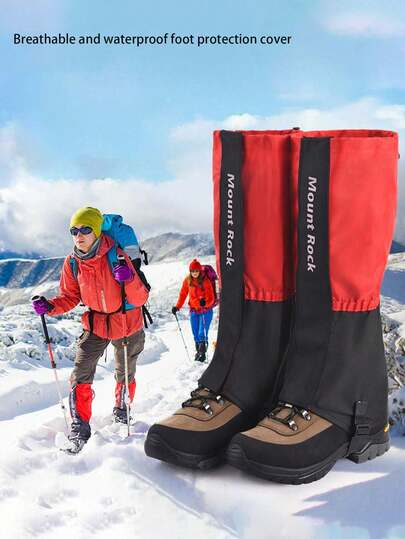 1 Pair Breathable Waterproof Leg Gaiters, Suitable For Hiking, Hunting, Walking, Mountaineering And Skiing - Unisex Hiking Leg Gaiters