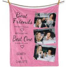 Customized Blankets & Flannel Personalized Photo And Text/Name Blankets,   Personalized Soft And Comfortable Blankets, Customized Special Photo And Text/Name As Birthday Gifts, Family, Wedding, Souvenir Customized Blankets, Blankets Suitable For All Seasons, Washable, Machine Washable, Lightweight, Breathable, Comfortable, Warm, Comfortable Customization, Unique, 280gsm For Him, Her Personalized Ideal Gifts For Her, Him, Family, Boyfriend, Girlfriend, Father, Family, Mother, Lover,  Daughter,   Son,  Grandfather,    Grandmother, Friend, Classmate, Pet.  Perfect Nap, Camping, Travel, Home, Daily Life, Office Decoration, Birthday, Anniversary, Valentine's Day, Thanksgiving, Christmas, Halloween, Mother's Day, Father's Day, Wedding, New Year Gifts,Sofa,Bed,Car,Bedroom,Living Room,Office,  Outdoor Camping, Beach,Wall Decoration - 多色16 - 查看 14