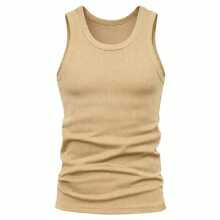 Basic American Ribbed Tank Top - สีครีม/สีเบจ - ดู 2