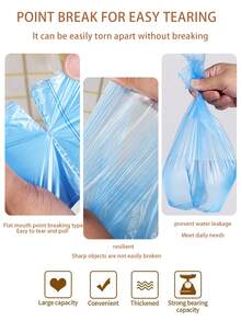 [Fashion Multi-Color] Thickened Perforated Trash Bags, 30/60/90/120 Pcs, Leak-Proof & Absorbent For Car, Desk, Pet Waste, Stylish Design, Trash Bag Dispenser - Multicolor - View 3