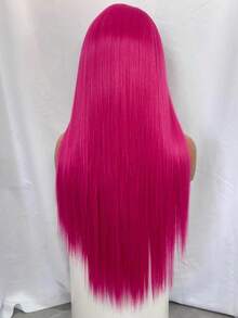 websterwigs 13x4 酒红色和橙色合成蕾丝前假发，自然直发，无需胶水，高品质耐热纤维