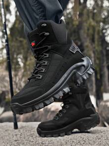 Men's Outdoor Hiking Boots, Desert Training Boots, Trekking Hiking Shoes - Black - View 5