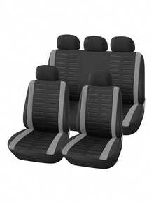 Full Set Of Car Seat Covers, Applicable To Front And Rear Seats, Made Of Polyester Fiber Material, Strong Protection | Suitable For Sedans And With Airbag Compatible - Style a - View 19