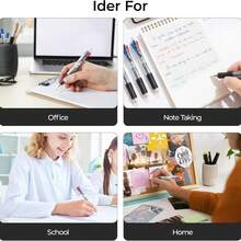 10pcs Multi-Color Multi-Function Ball Pen 4 In 1 Color Transparent Pen Holder 0.5mm Smooth Writing Retractable Multi-Color Gel Ball Pen, Suitable For Office And School Supplies, Valentine's Day Gifts