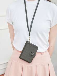 New Portable Halter ID Card Holder, Anti-Theft RFID Blocking Passport Holder, Multi-Function Travel Passport Wallet - Grey - View 4